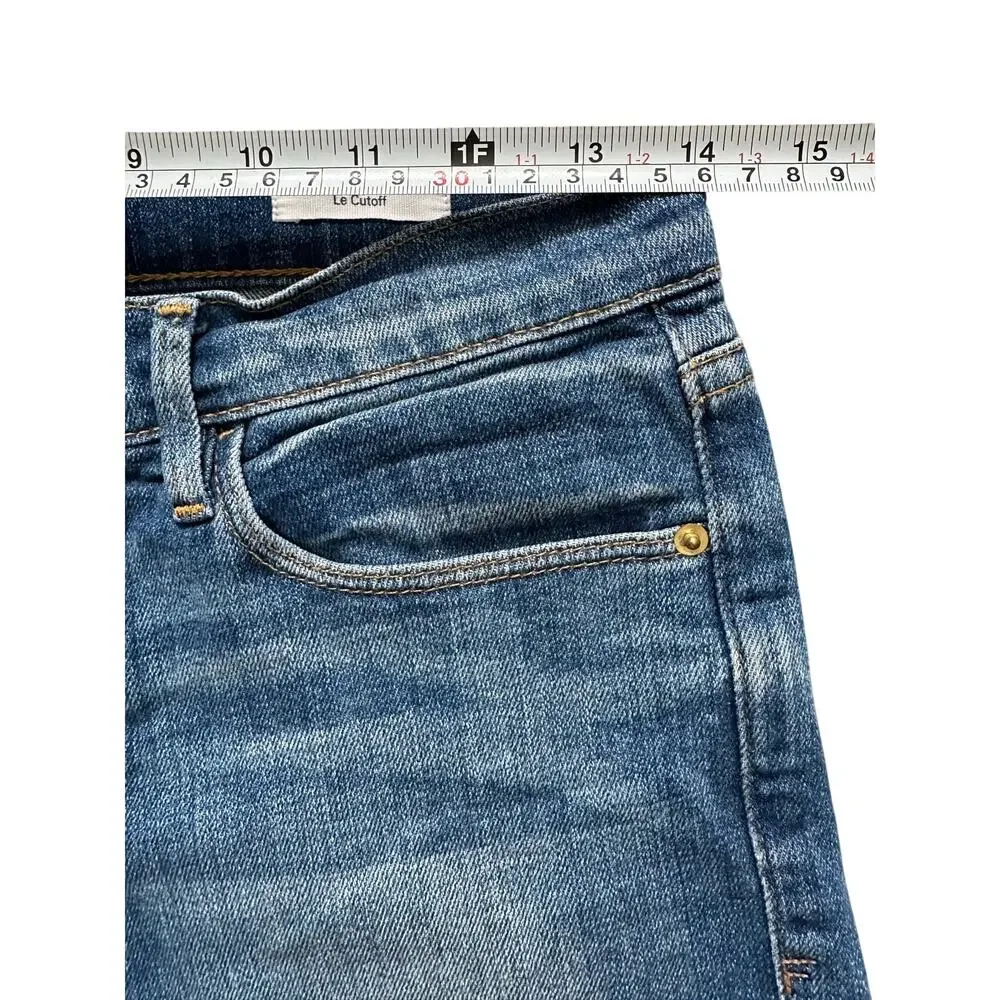 FRAME Le Cutoff Denim Shorts Grand Canyon Raw Hem Jean Shorts Size 24